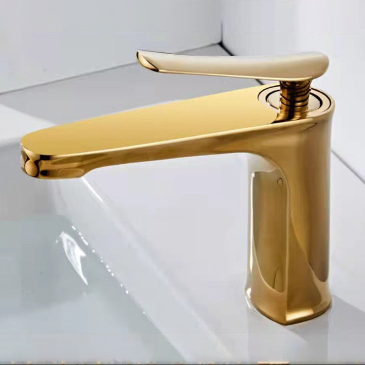 Lisslune | 1 Handle Full Copper Bathroom Sink Faucet Nordic Modern Vanity Faucet with Drain