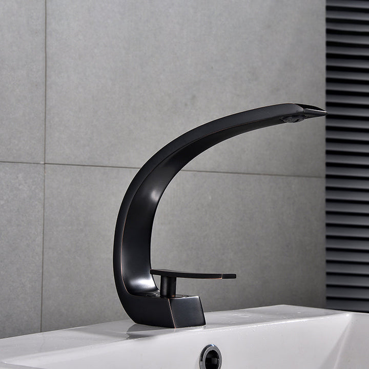 Lisslune | Waterfall Spout Widespread Faucet Modern Lever Handles Faucet