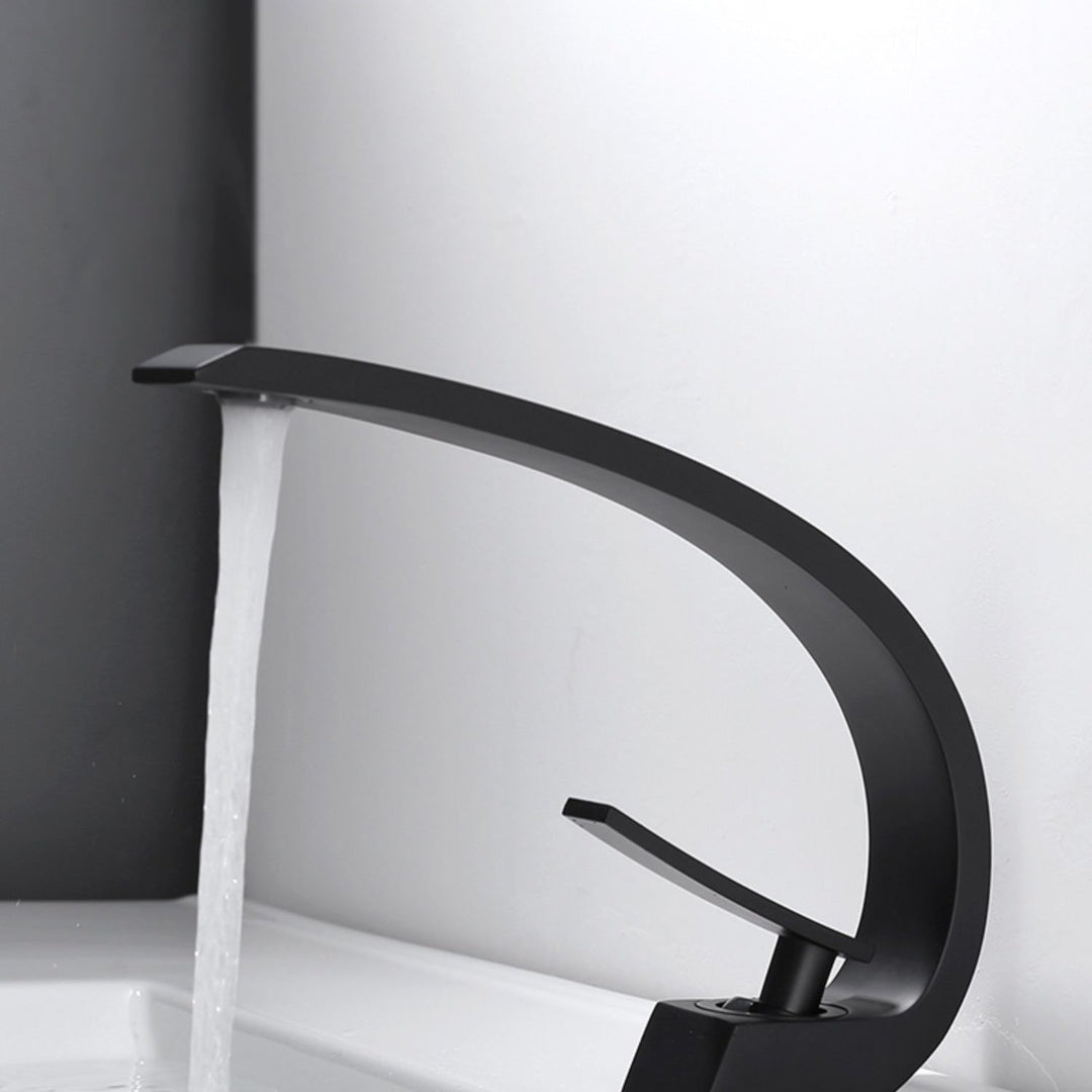Lisslune | Waterfall Spout Widespread Sink Faucet Modern Lever Handles Sink Faucet