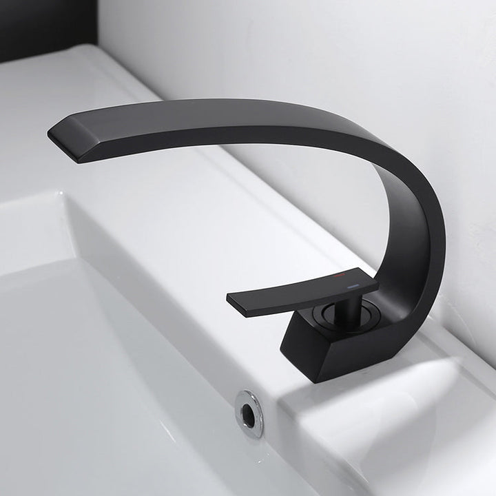 Lisslune | Waterfall Spout Widespread Sink Faucet Modern Lever Handles Sink Faucet