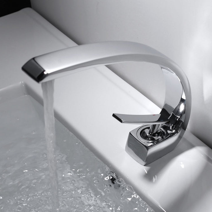 Lisslune | Waterfall Spout Widespread Sink Faucet Modern Lever Handles Sink Faucet