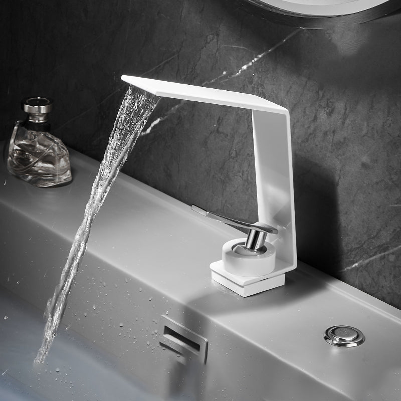 Lisslune | Metal Waterfall Spout Sink Faucet Lever Handles Vessel Sink Faucet
