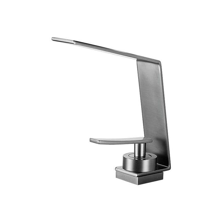 Lisslune | Metal Waterfall Spout Sink Faucet Lever Handles Vessel Sink Faucet