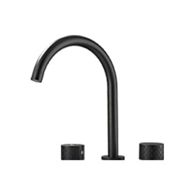 Lisslune | Double Handle Tub Filler Deck Mounted High Arc Brass Modern Roman Tub Filler