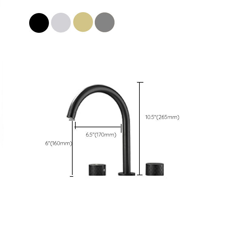 Lisslune | Double Handle Tub Filler Deck Mounted High Arc Brass Modern Roman Tub Filler