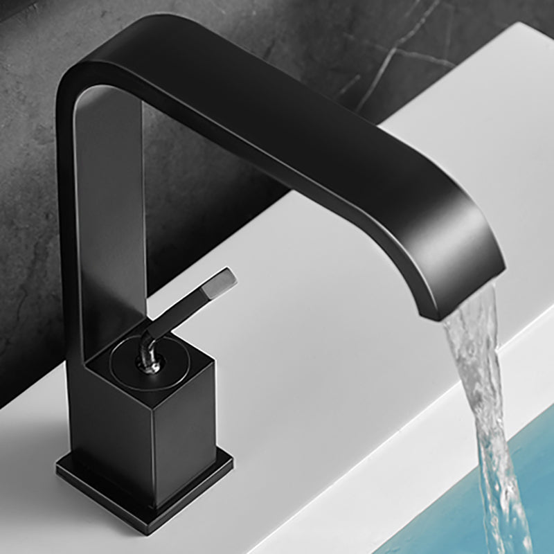 Lisslune | Waterfall Spout Widespread Sink Faucet Modern Metal Widespread Basin Faucet