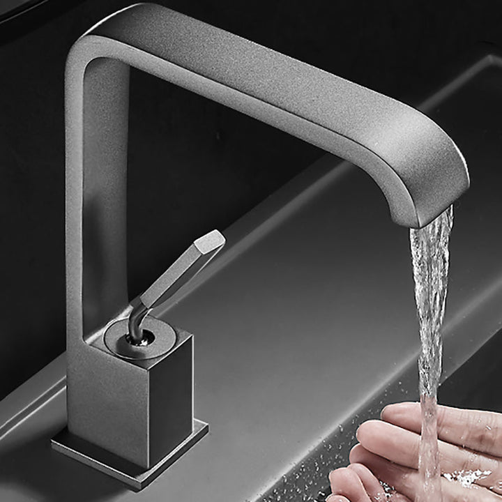 Lisslune | Waterfall Spout Widespread Sink Faucet Modern Metal Widespread Basin Faucet