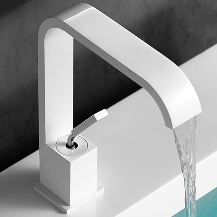Lisslune | Waterfall Spout Widespread Sink Faucet Modern Metal Widespread Basin Faucet