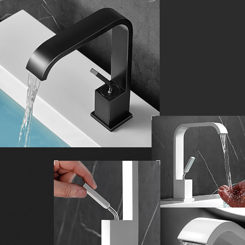 Lisslune | Waterfall Spout Widespread Sink Faucet Modern Metal Widespread Basin Faucet
