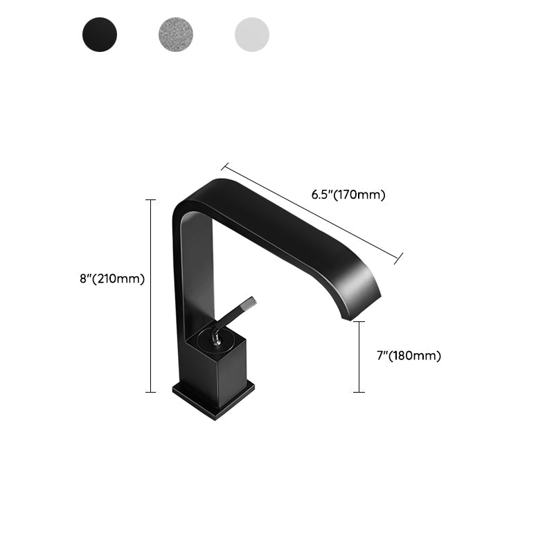 Lisslune | Waterfall Spout Widespread Sink Faucet Modern Metal Widespread Basin Faucet