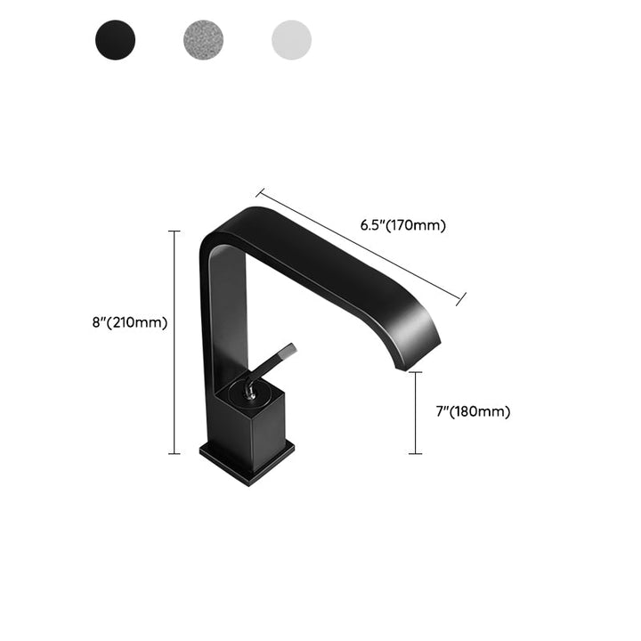 Lisslune | Waterfall Spout Widespread Sink Faucet Modern Metal Widespread Basin Faucet