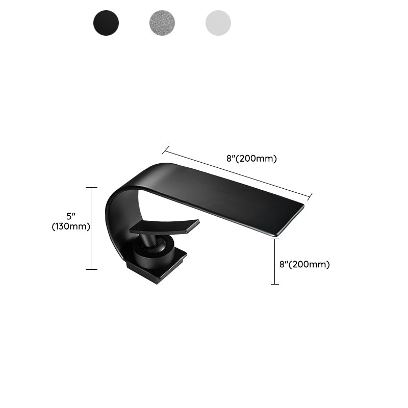 Lisslune | Waterfall Spout Widespread Sink Faucet Modern Metal Widespread Basin Faucet