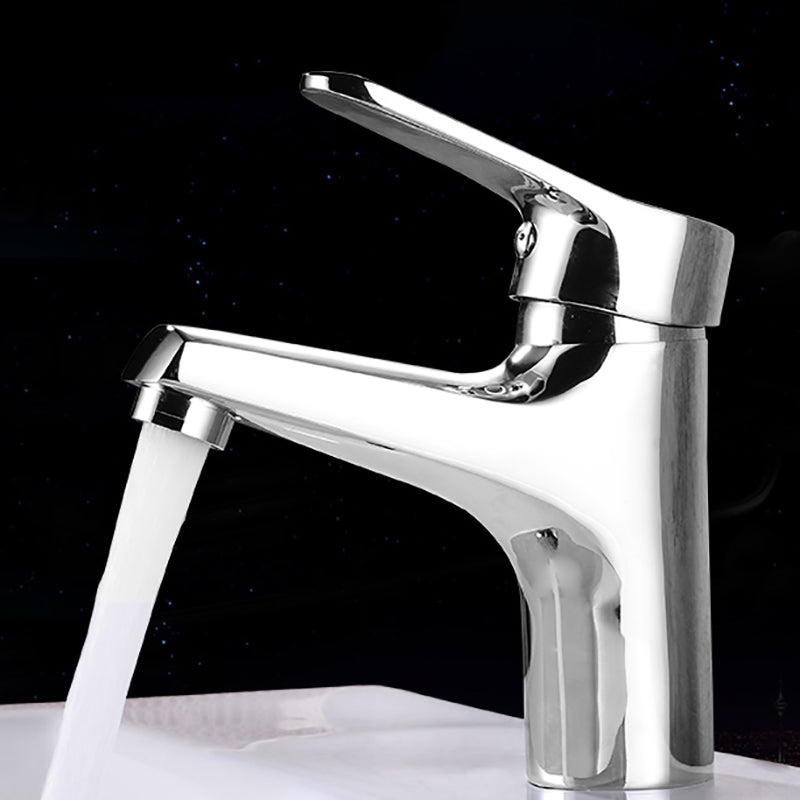 Lisslune | Modern Brass Bathroom Sink Faucet Round Lever Handles Sink Faucet