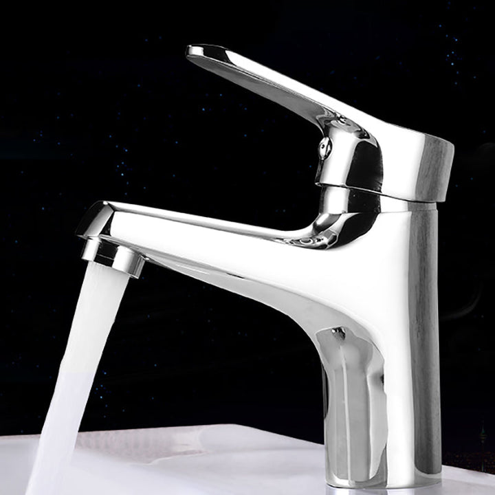 Lisslune | Modern Brass Bathroom Sink Faucet Round Lever Handles Sink Faucet
