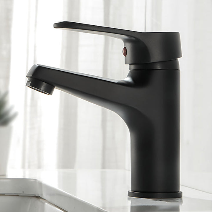 Lisslune | Modern Brass Bathroom Sink Faucet Round Lever Handles Sink Faucet