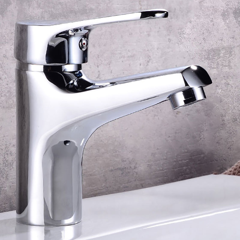 Lisslune | Modern Brass Bathroom Sink Faucet Round Lever Handles Sink Faucet