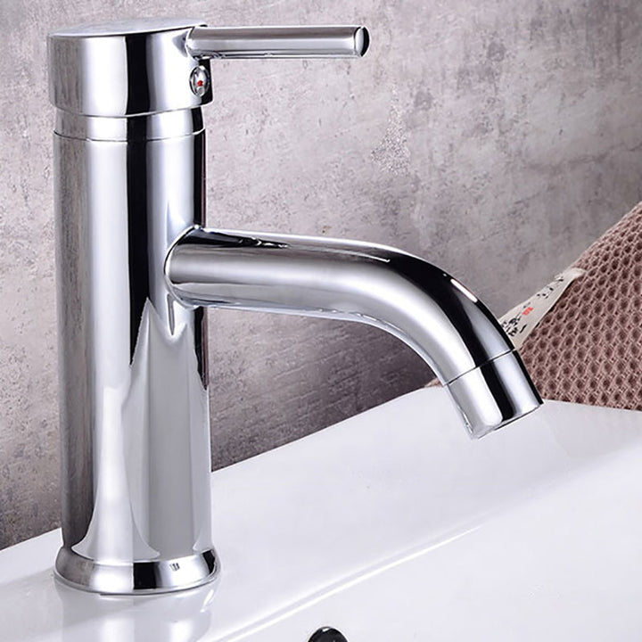 Lisslune | Modern Brass Bathroom Sink Faucet Round Lever Handles Sink Faucet