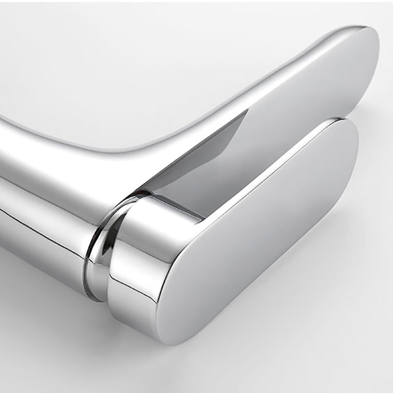 Lisslune | Modern Brass Bathroom Sink Faucet Round Lever Handles Sink Faucet