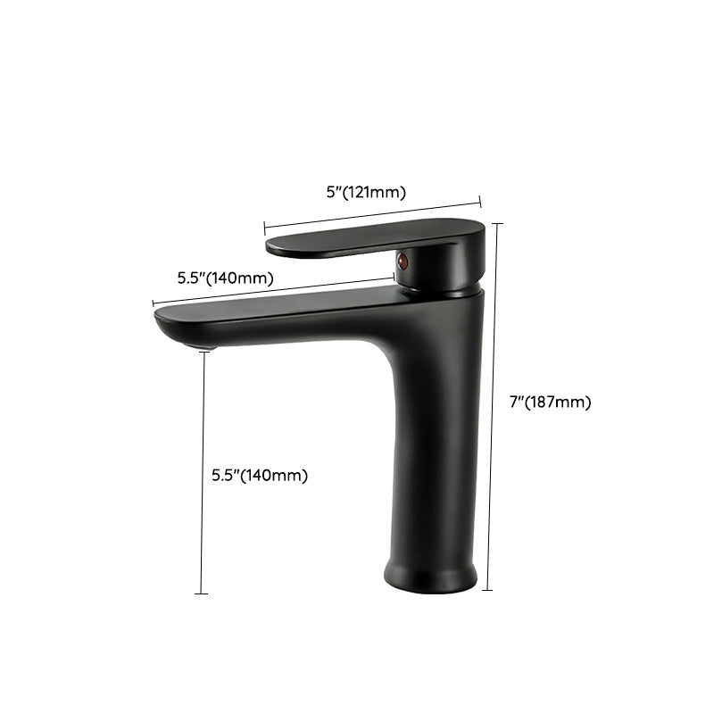 Lisslune | Modern Brass Bathroom Sink Faucet Round Lever Handles Sink Faucet