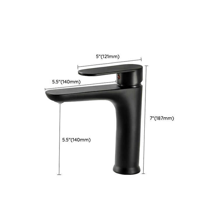 Lisslune | Modern Brass Bathroom Sink Faucet Round Lever Handles Sink Faucet