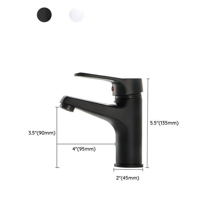Lisslune | Modern Brass Bathroom Sink Faucet Round Lever Handles Sink Faucet