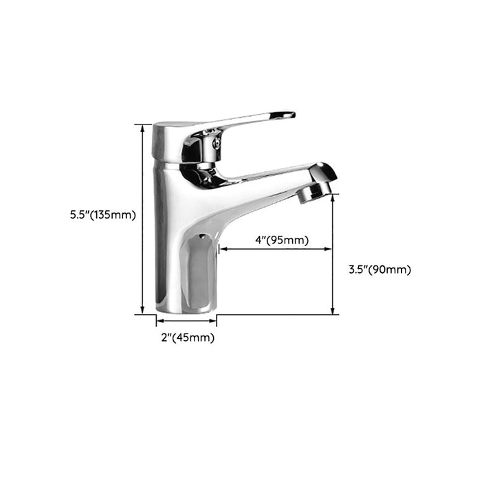 Lisslune | Modern Brass Bathroom Sink Faucet Round Lever Handles Sink Faucet