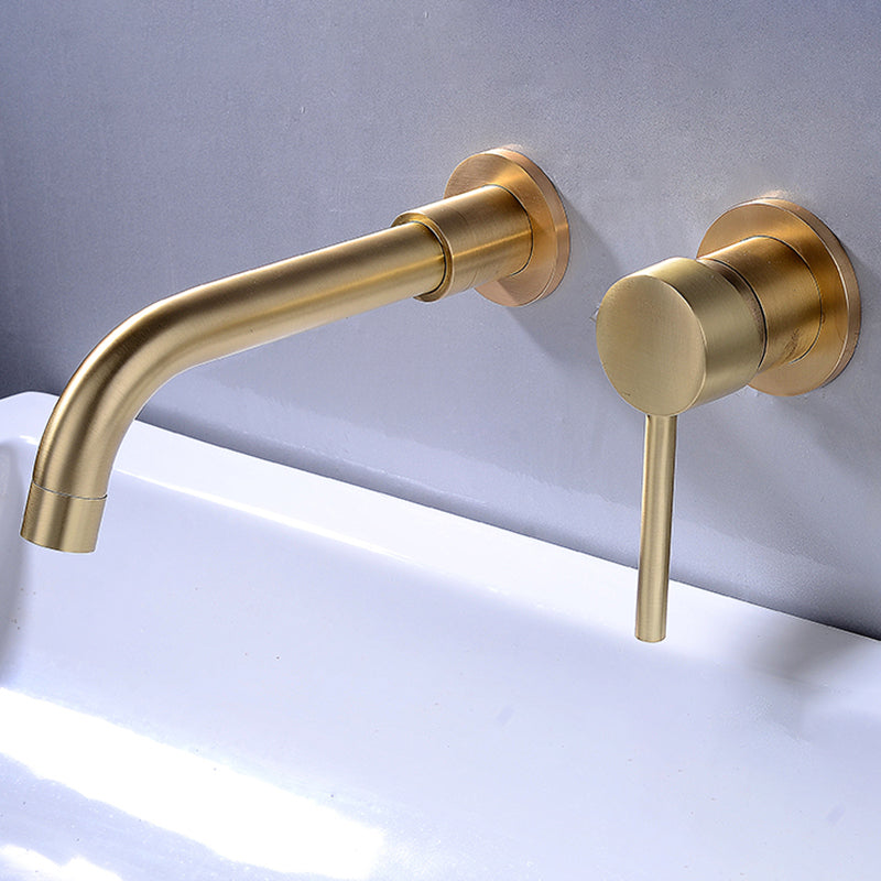 Lisslune | Lever Handles Wall Mounted Bathroom Faucet High Arc Basin Faucet