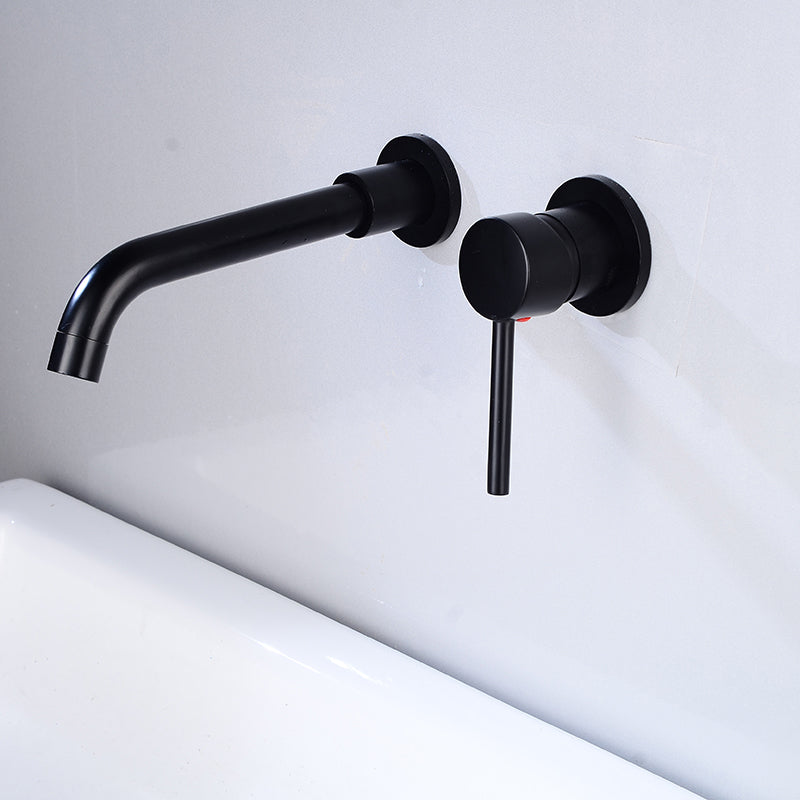Lisslune | Lever Handles Wall Mounted Bathroom Faucet High Arc Basin Faucet