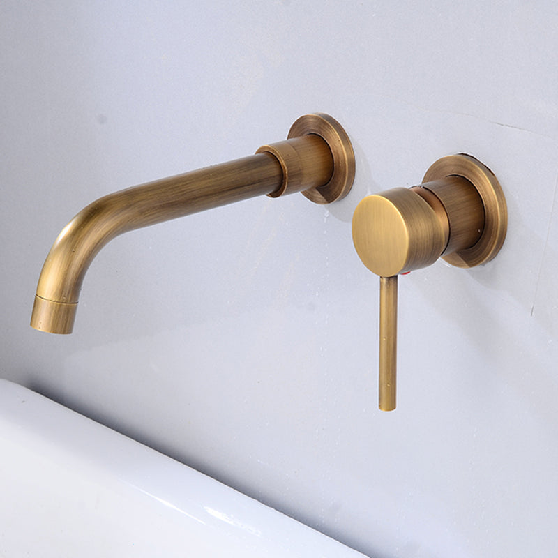 Lisslune | Lever Handles Wall Mounted Bathroom Faucet High Arc Basin Faucet