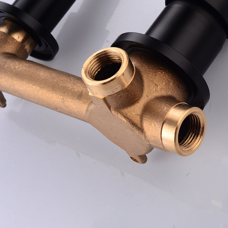 Lisslune | Lever Handles Wall Mounted Bathroom Faucet High Arc Basin Faucet