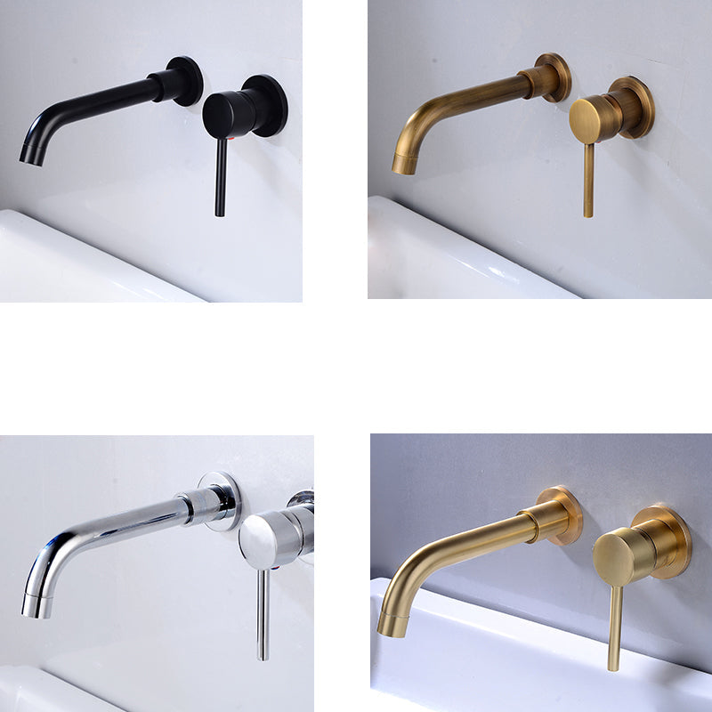 Lisslune | Lever Handles Wall Mounted Bathroom Faucet High Arc Basin Faucet
