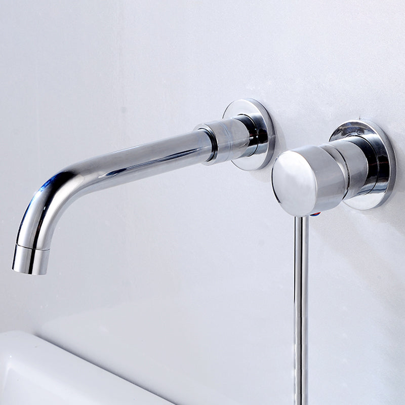 Lisslune | Lever Handles Wall Mounted Bathroom Faucet High Arc Basin Faucet