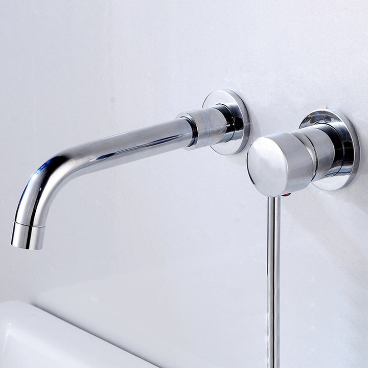 Lisslune | Lever handles Wall-mounted bathroom faucet High-arch sink faucet