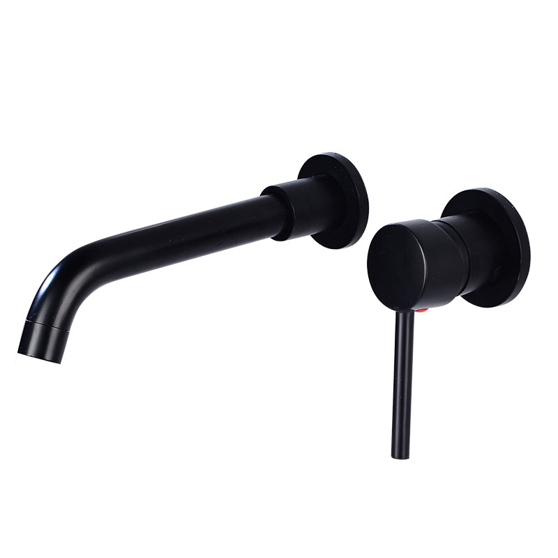Lisslune | Lever Handles Wall Mounted Bathroom Faucet High Arc Basin Faucet