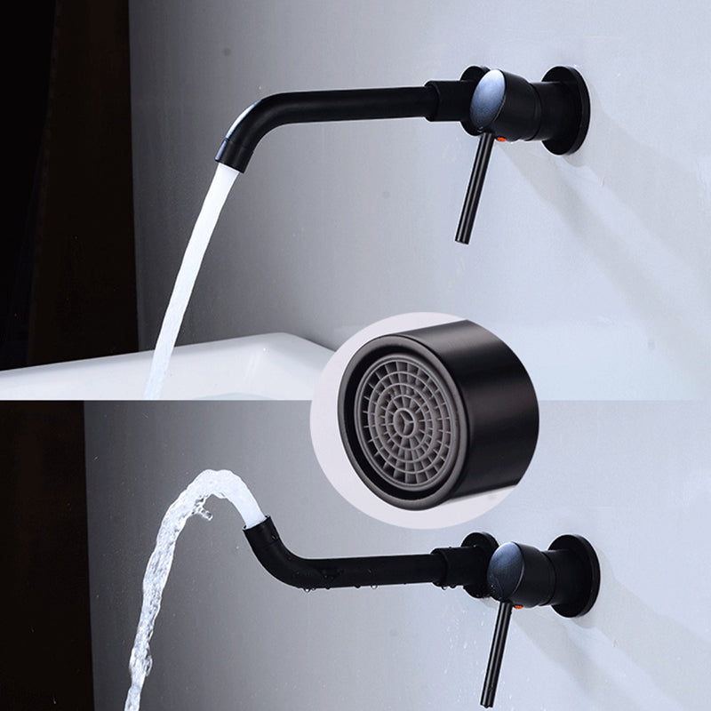 Lisslune | Lever Handles Wall Mounted Bathroom Faucet High Arc Basin Faucet