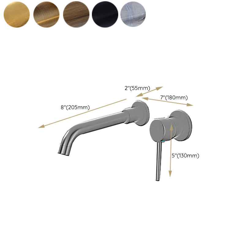Lisslune | Lever Handles Wall Mounted Bathroom Faucet High Arc Basin Faucet
