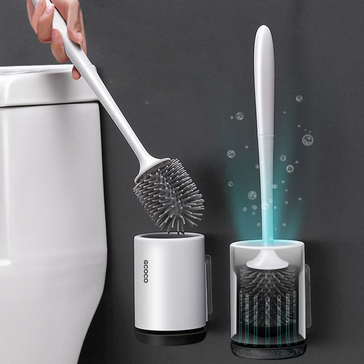 Lisslune | Silicone Toilet Brush with Holder | Modern, Efficient Loo Brush for Home Cleaning