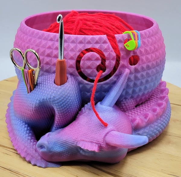 Lisslune | Large Fantasy Dragon and Egg Fantasy Bowl Knitting or Crochet Bowl