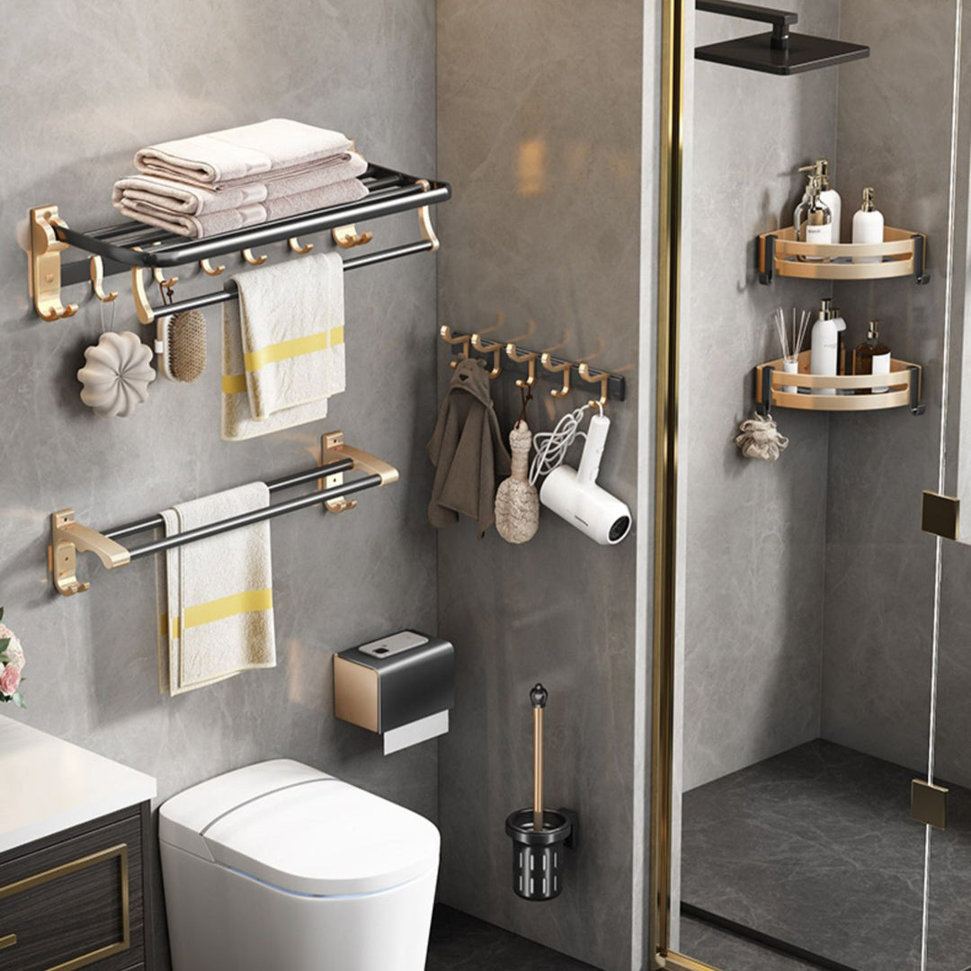 Lisslune | 7-piece traditional bathroom accessory set aluminum bathroom accessory set