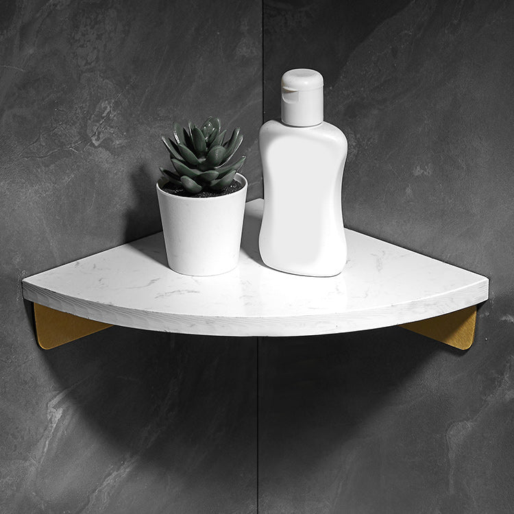 Lisslune | Marble 2-piece Bathroom Accessory Set Brushed Metal Bathroom Shelf