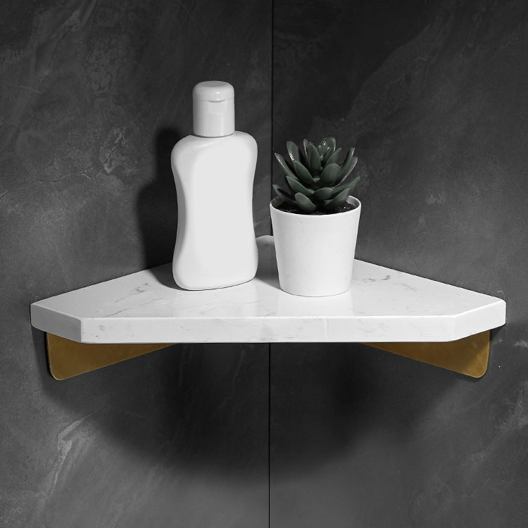 Lisslune | Marble 2-piece Bathroom Accessory Set Brushed Metal Bathroom Shelf