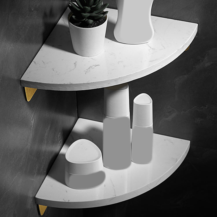 Lisslune | Aluminum Bathroom Accessory Set 4 cm high Marble Bath Shelf