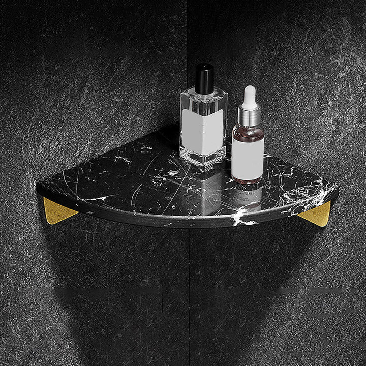 Lisslune | Aluminium Bathroom Accessory Set 4 cm high Marble Bath Shelf