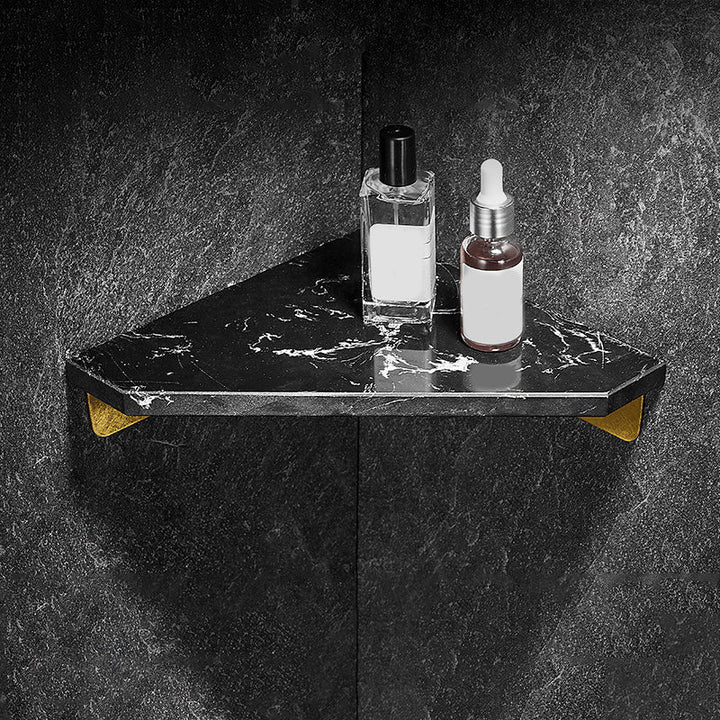 Lisslune | Aluminium Bathroom Accessory Set 4 cm high Marble Bath Shelf