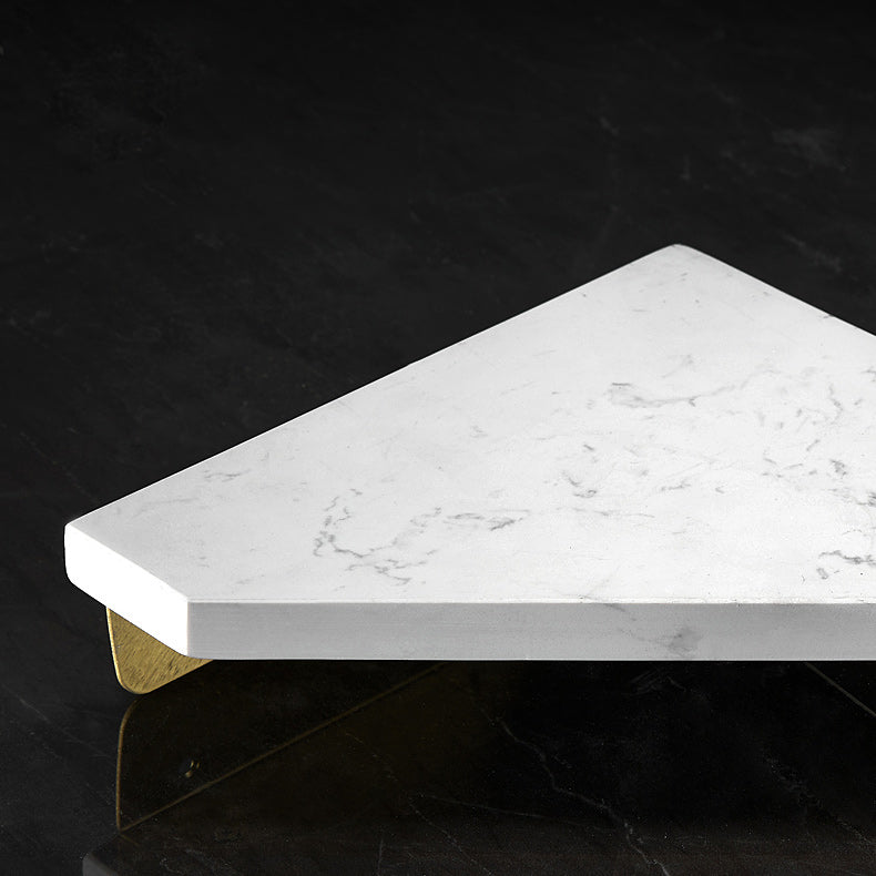 Lisslune | Aluminium Bathroom Accessory Set 4 cm high Marble Bath Shelf