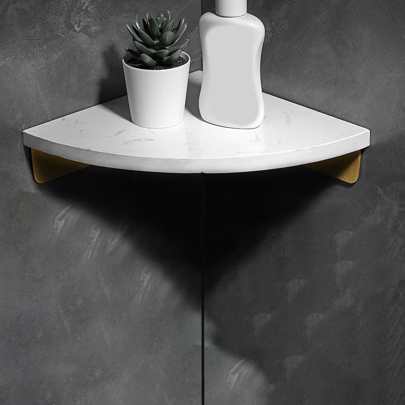 Lisslune | Aluminium Bathroom Accessory Set 4 cm high Marble Bath Shelf
