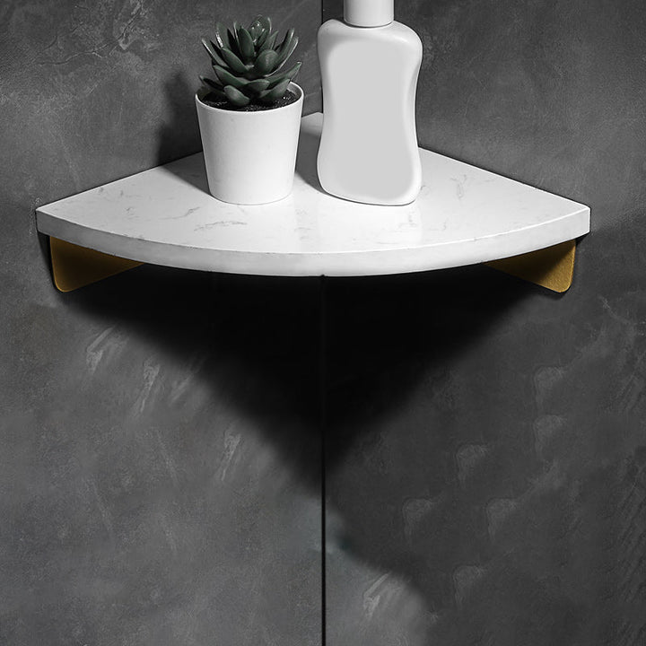 Lisslune | Aluminium Bathroom Accessory Set 4 cm high Marble Bath Shelf