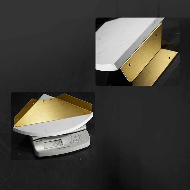 Lisslune | Aluminium Bathroom Accessory Set 4 cm high Marble Bath Shelf