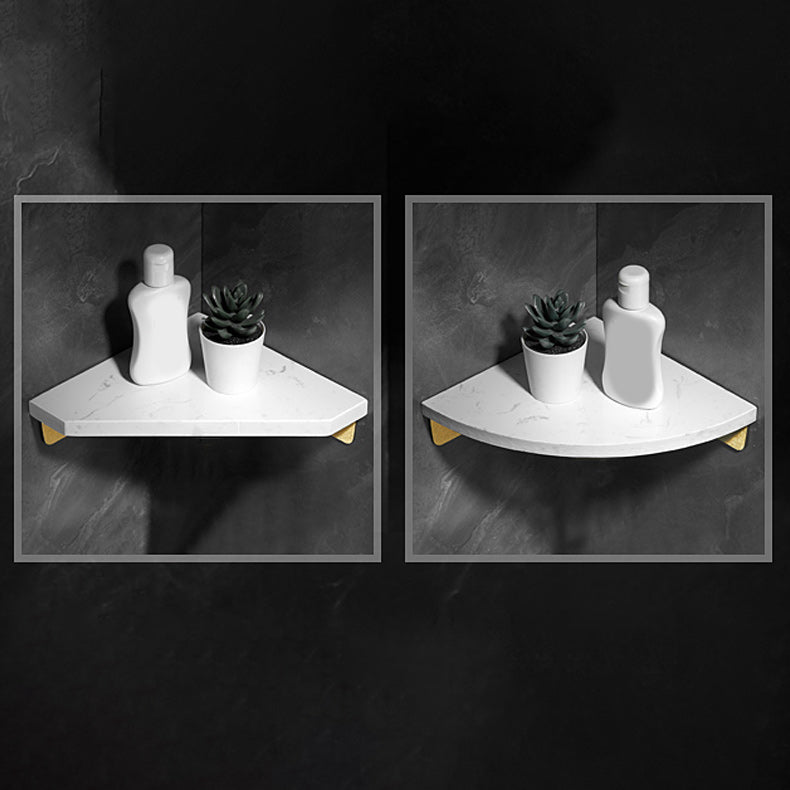 Lisslune | Aluminium Bathroom Accessory Set 4 cm high Marble Bath Shelf