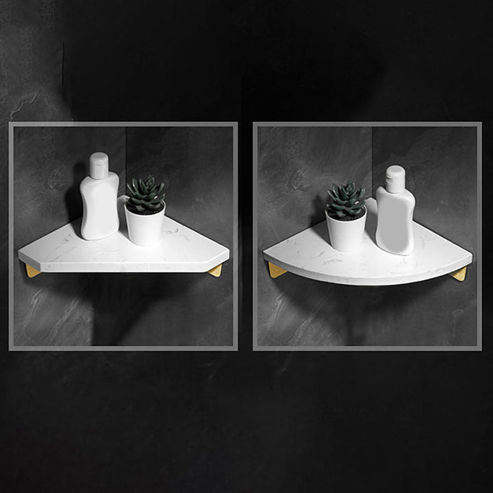 Lisslune | Aluminum Bathroom Accessory Set 4 cm high Marble Bath Shelf